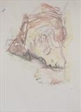 Holly sleeping 1991 by Judy Rodrigues, Drawing, chalk and graphite